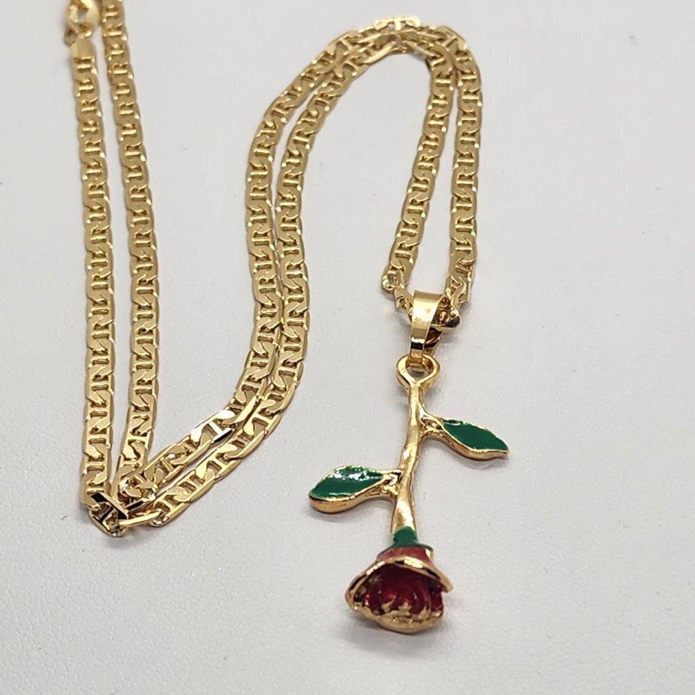Brand New Brazilian 18k Gold Filled Rose Necklace - Picture 3 of 4